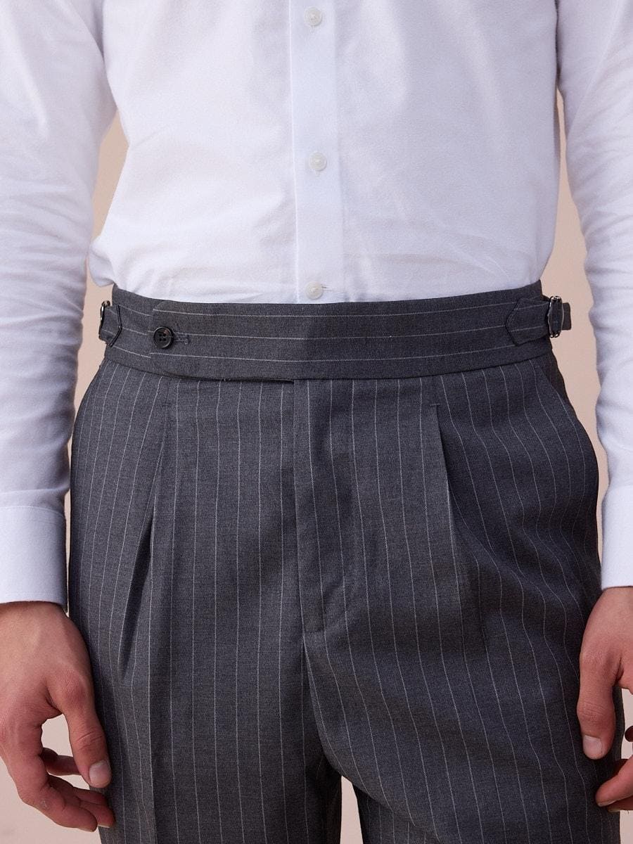 Terno cinza risca de giz Modena Sartorial