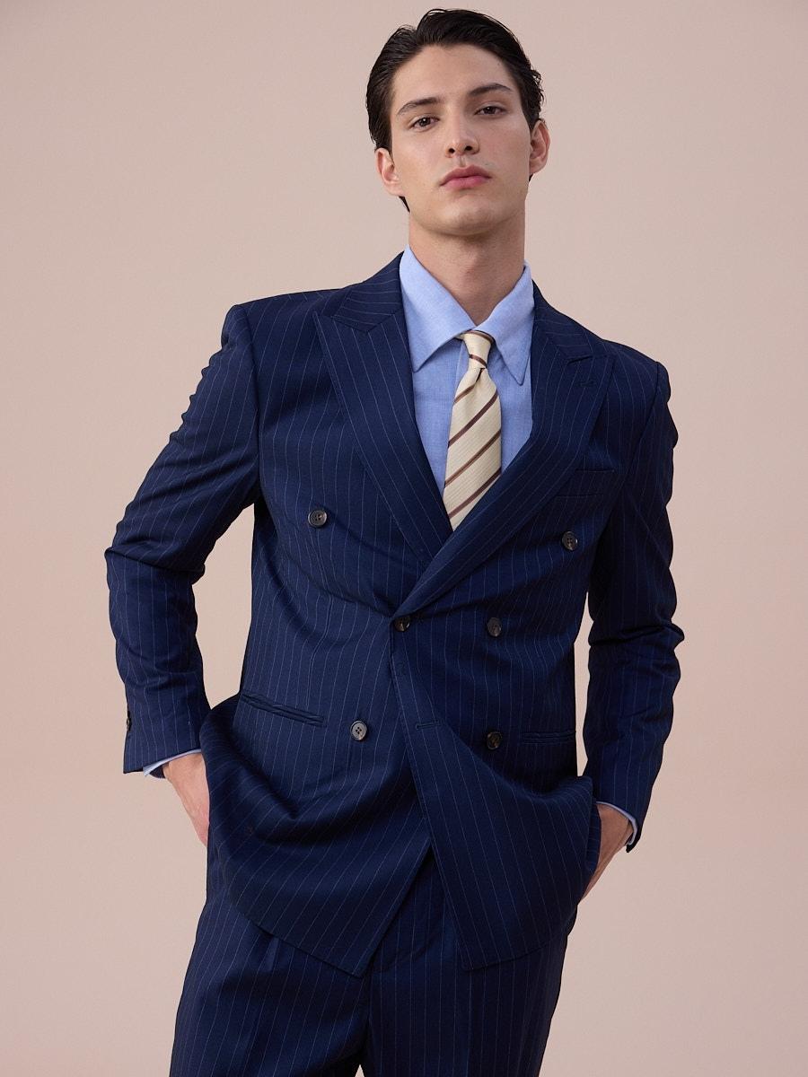 Modena Sartorial Pinstripe Blue Suit