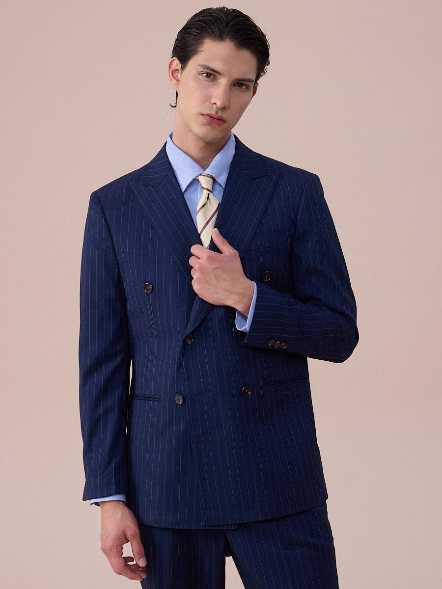 Modena Sartorial Pinstripe Blue Suit