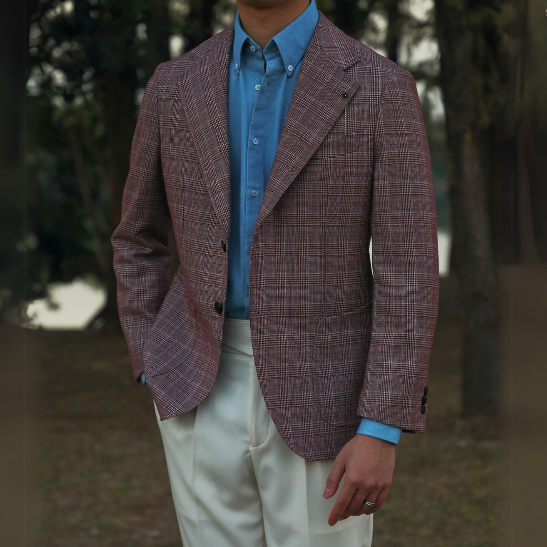 Blazer xadrez Glen com dois botões