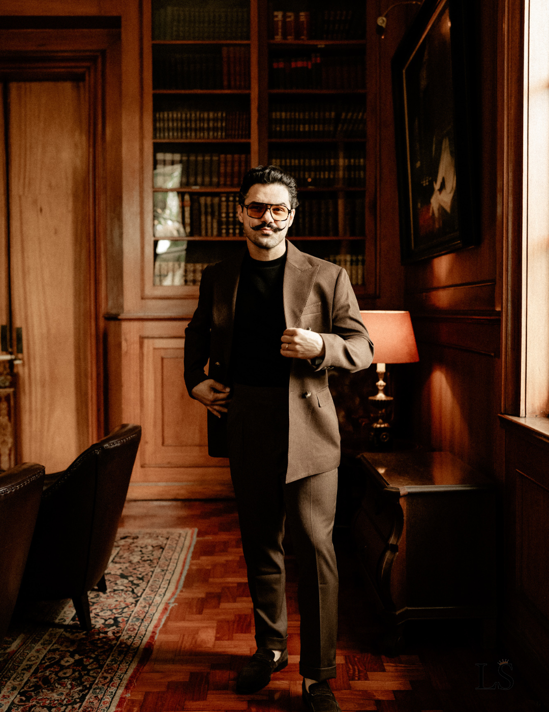 Double-Breasted Italian Suit Marsala