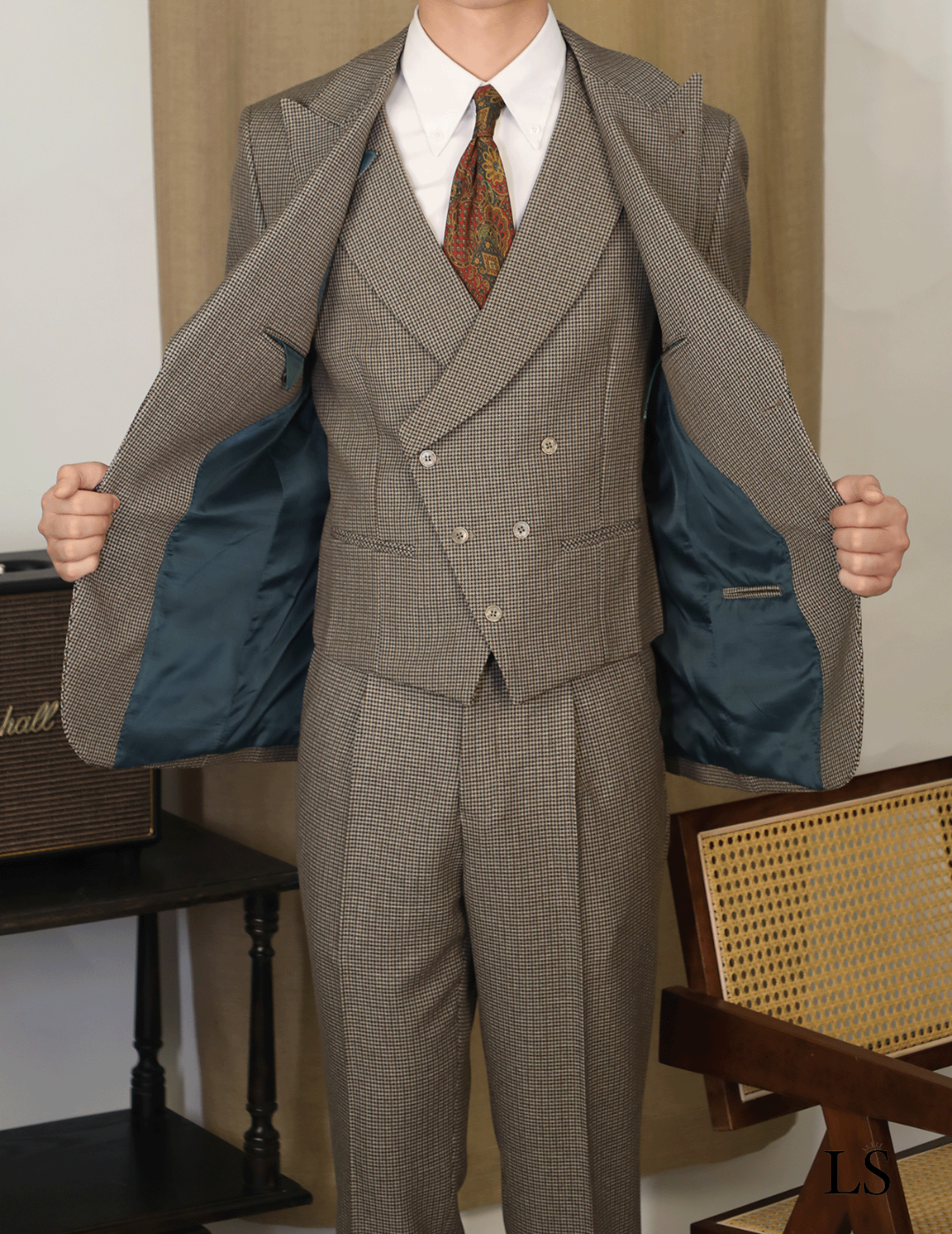 Terno Três Peças Pied-de-Poule