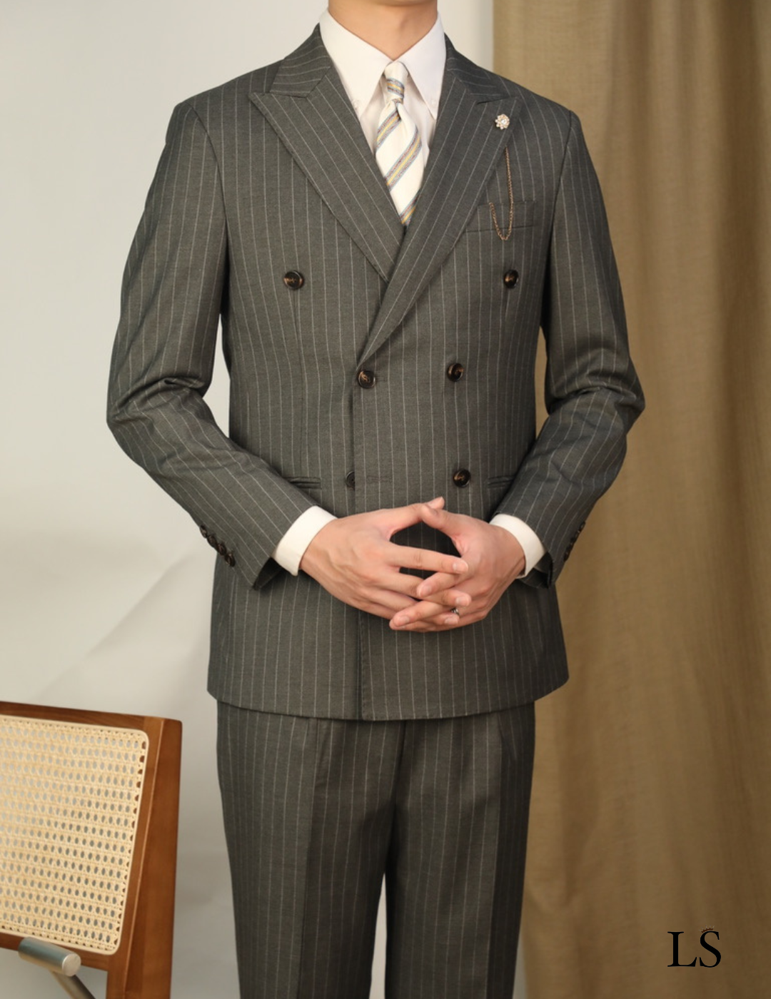 Gray Modena Sartoriale Pinstripe Costume