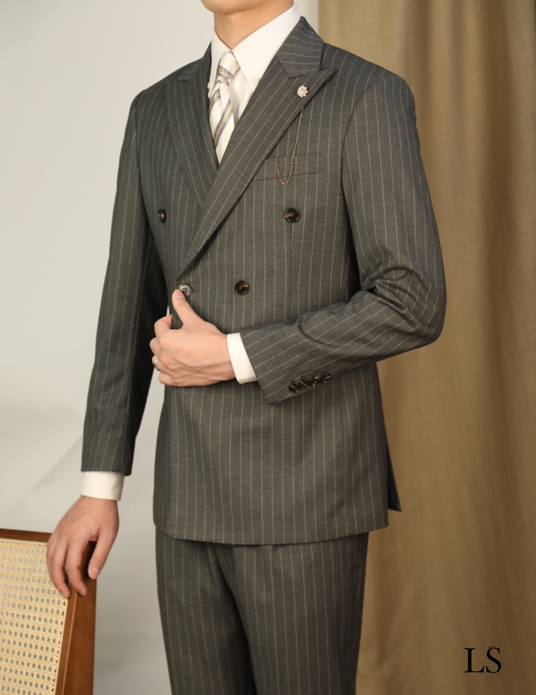 Gray Modena Sartoriale Pinstripe Costume