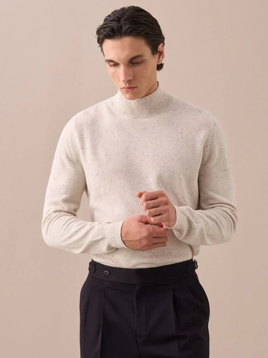 Loops Wool Sky Mock Neck Sweater