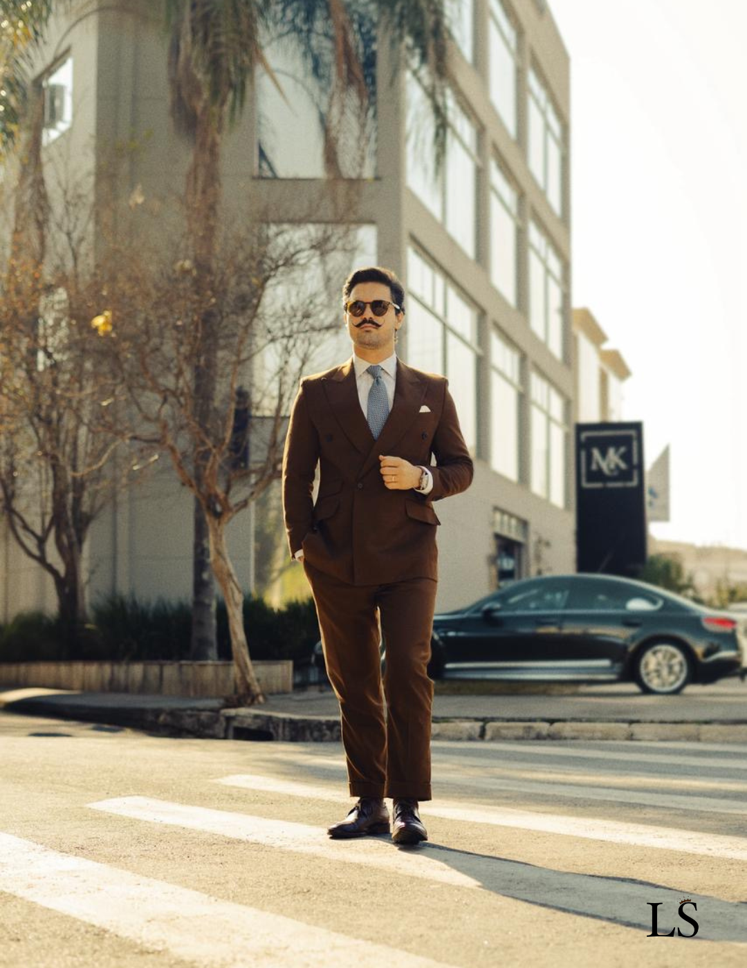 Brown Bologna Overlap Suit