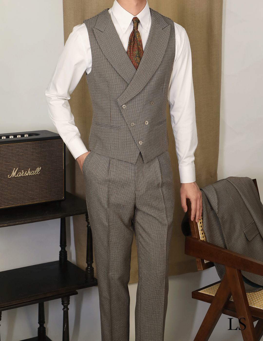 Terno Três Peças Pied-de-Poule