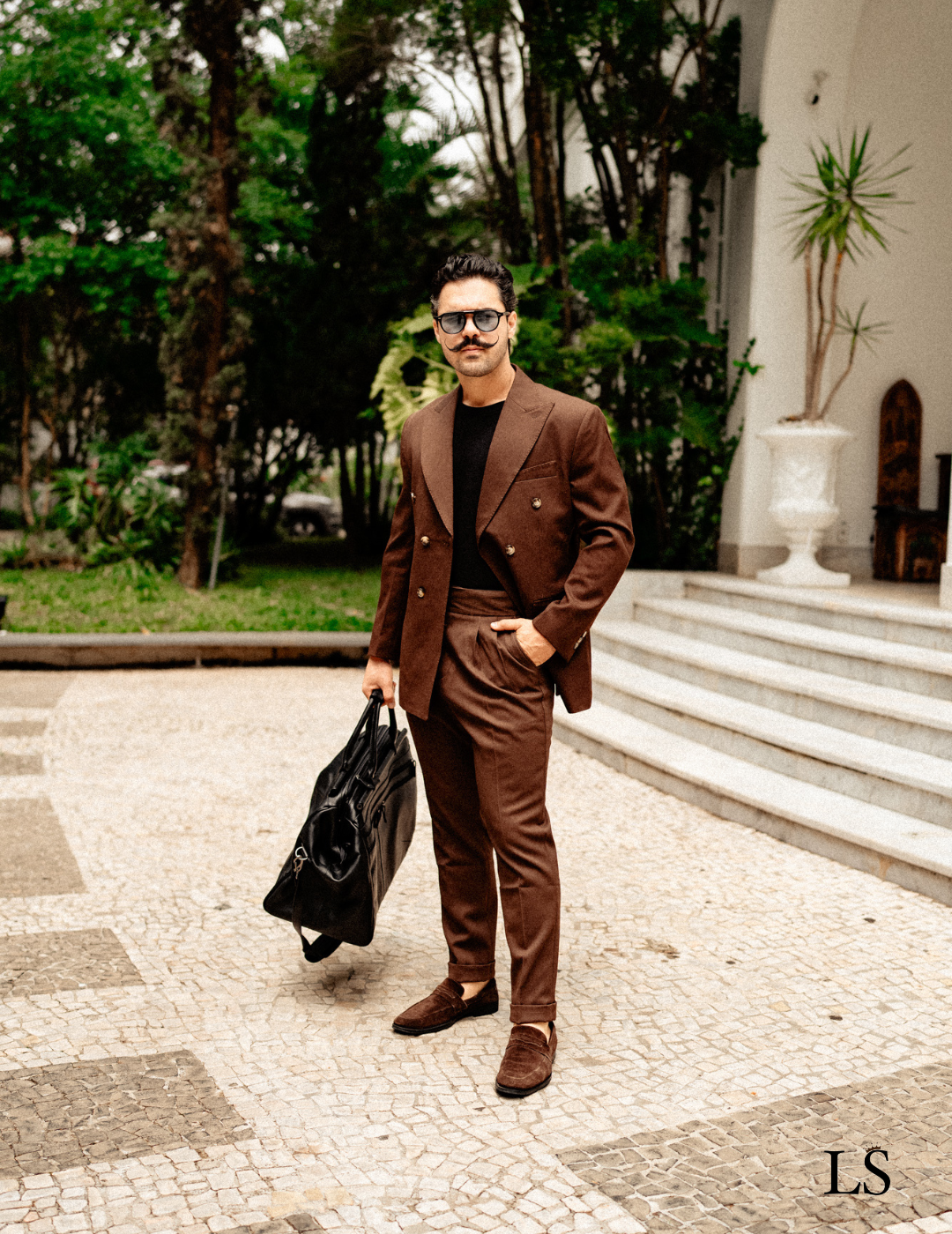 Double-Breasted Italian Suit Marsala