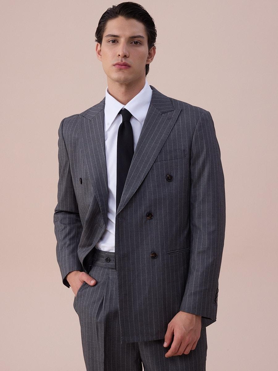 Terno cinza risca de giz Modena Sartorial