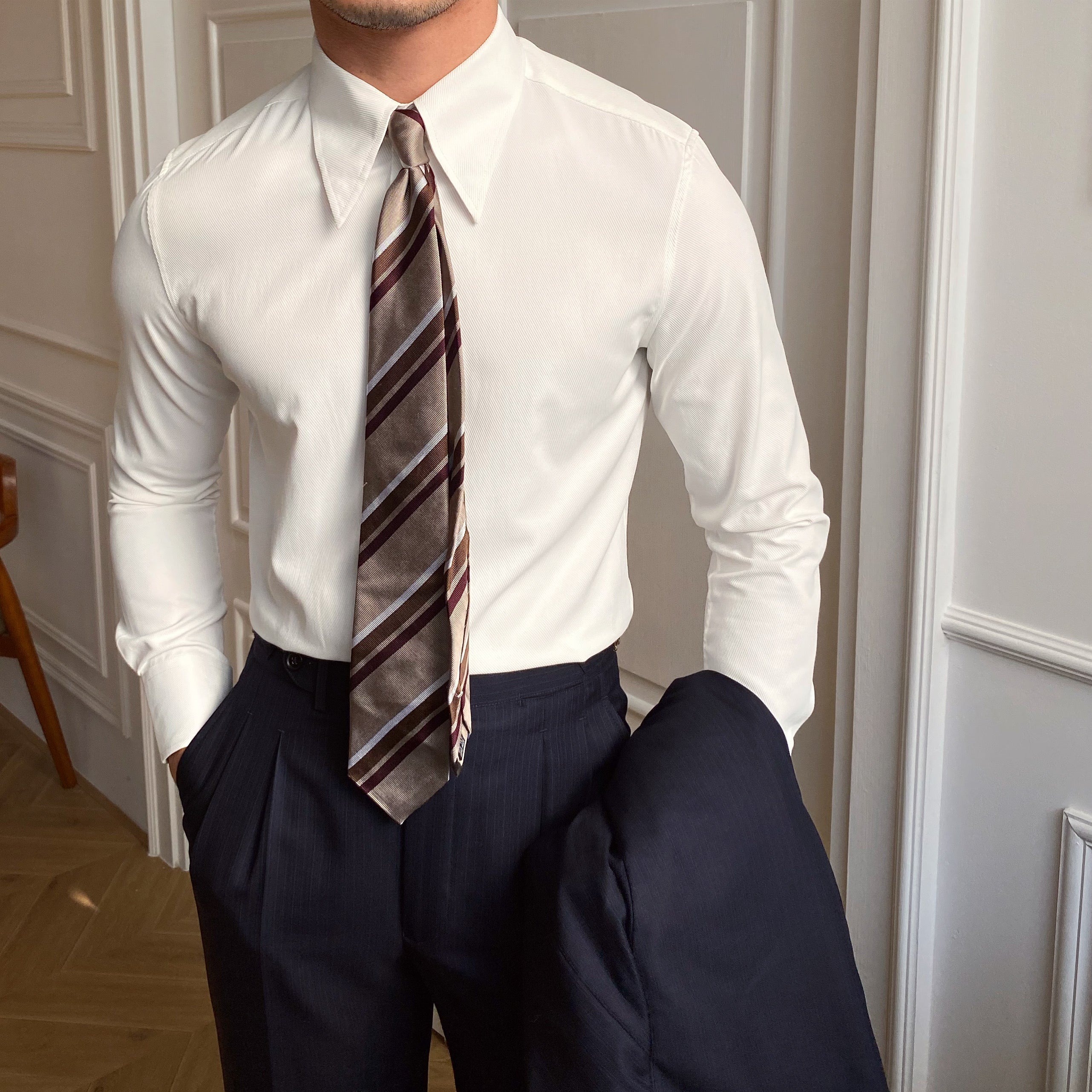 Camisa social masculina com laço LS020