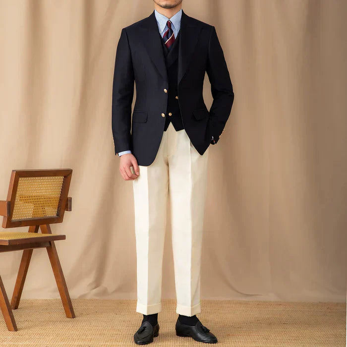 Two-Button Peak Lapel Blazer