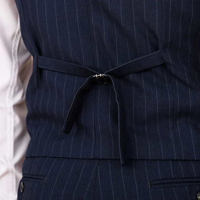 Colete Transpassado Risca de Giz Peak Lapel