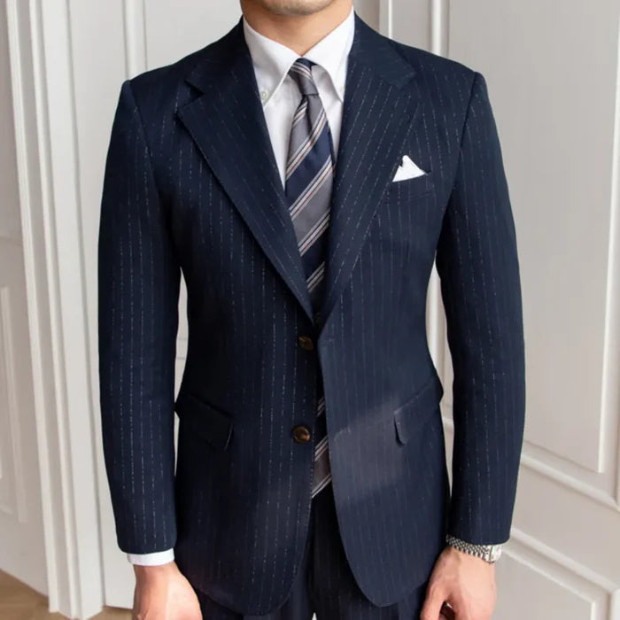 Blazer Masculino risca de giz dois botões LS037