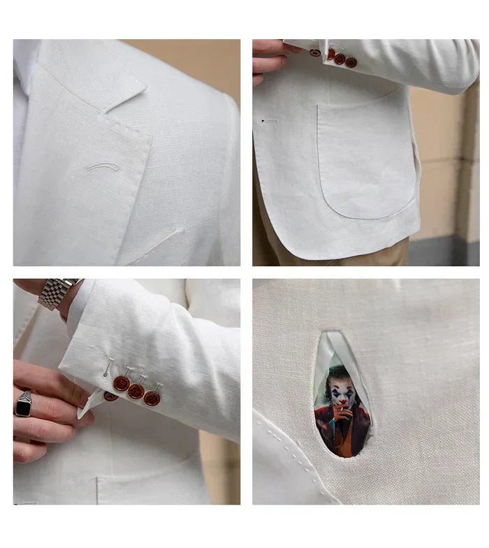 Florence White Linen Blazer