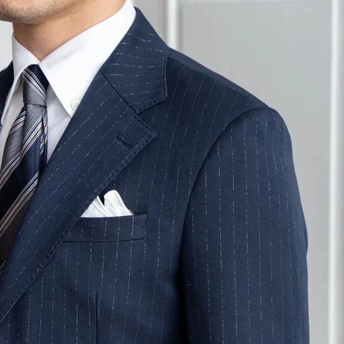 Blazer Masculino risca de giz dois botões LS037