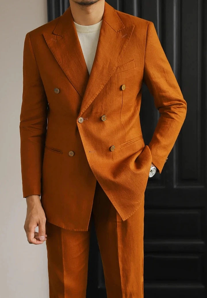 Linen Wrap Suit with Looped Detail LS035