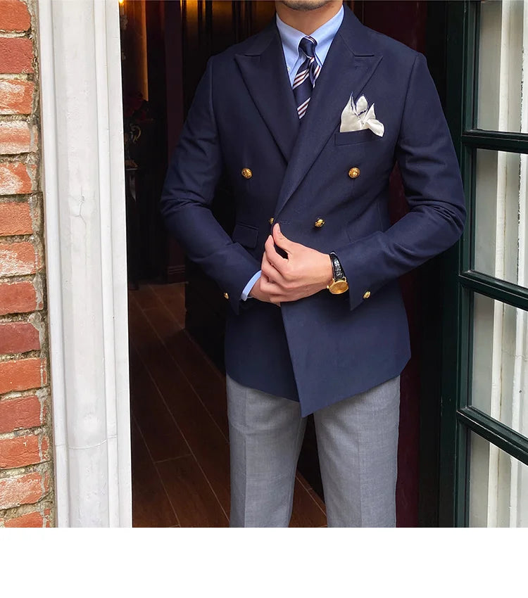 Blazer Slim Masculino Transpassado Looped LS029