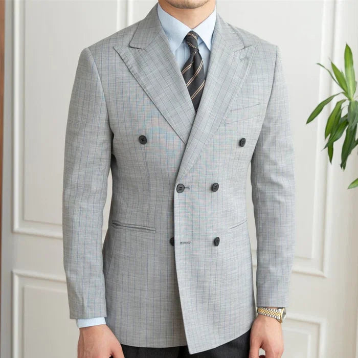 Blazer de abotoamento duplo com laço LS033