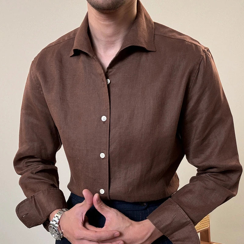 Looped LS031 Men's Linen Dress Shirt