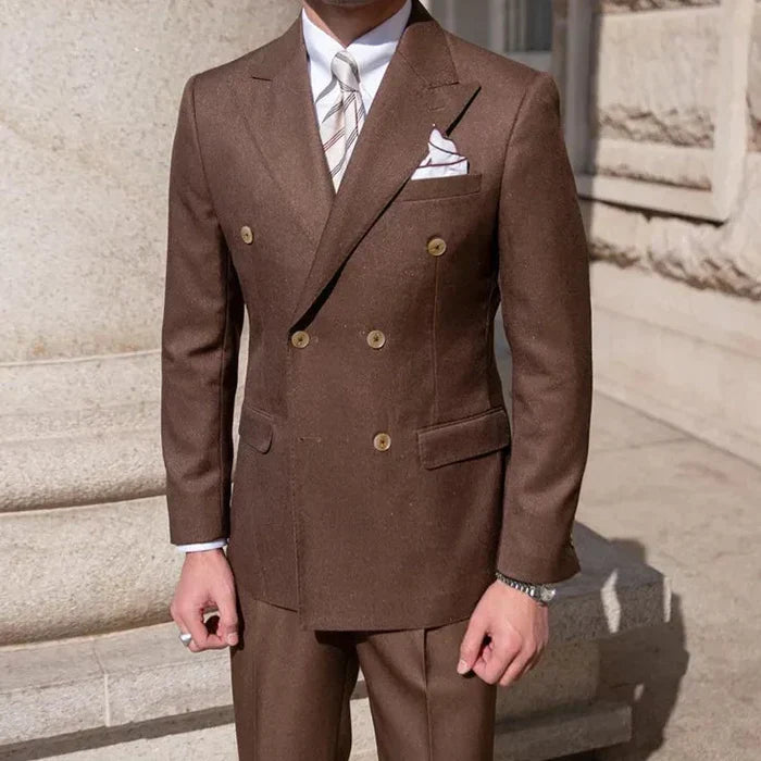 Terno masculino slim fit com sobreposição e detalhe de laço LS006