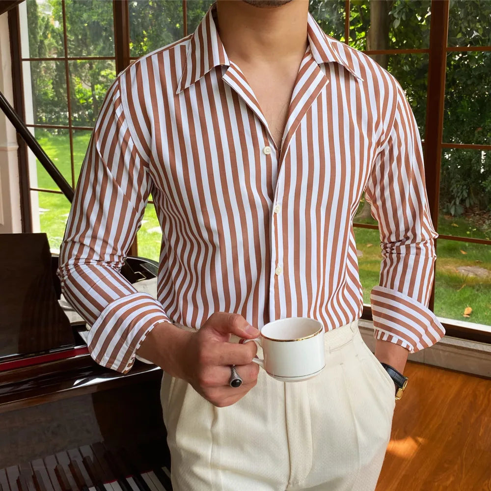 Camisa Listrada Gola Padre Looped LS040