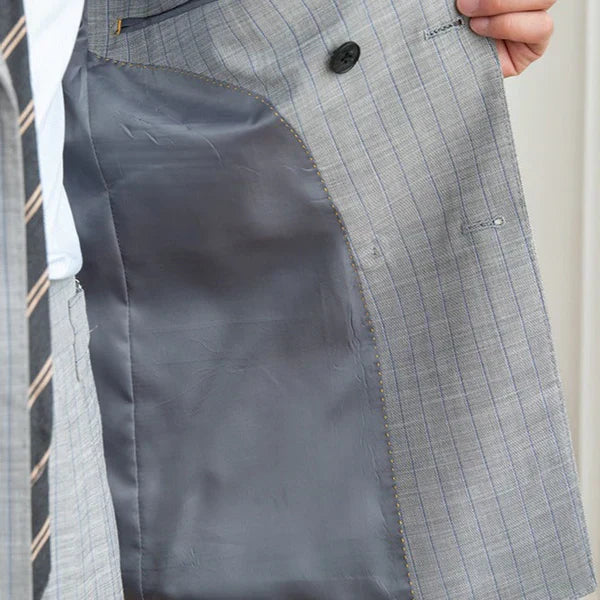 Blazer de abotoamento duplo com laço LS033