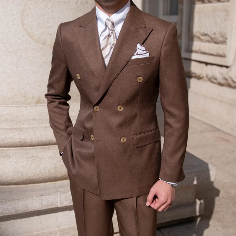 Terno masculino slim fit com sobreposição e detalhe de laço LS006