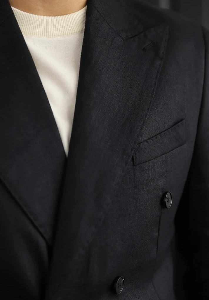 Linen Wrap Suit with Looped Detail LS035