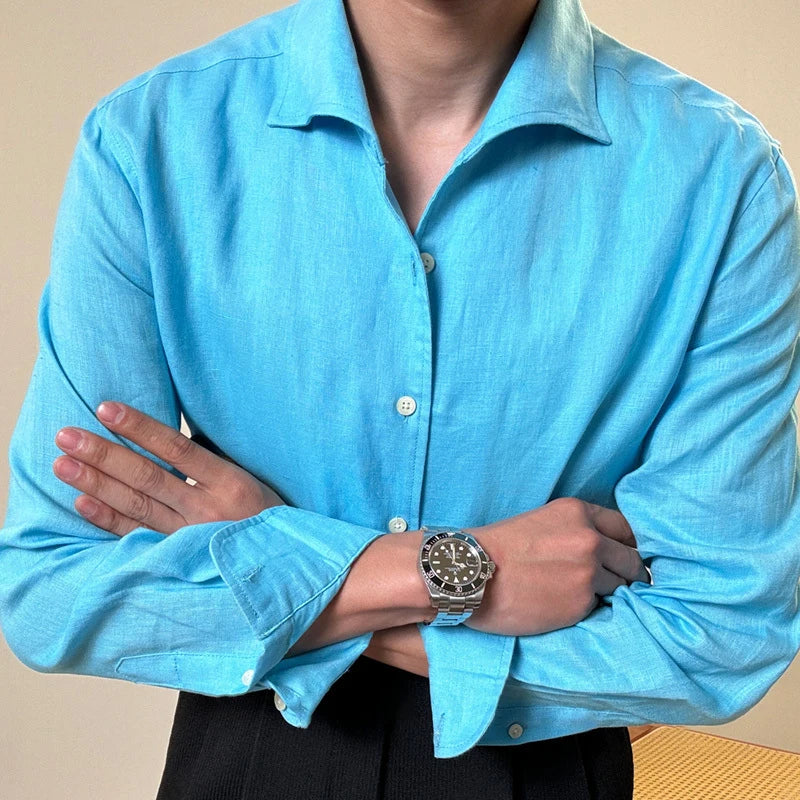 Looped LS031 Men's Linen Dress Shirt