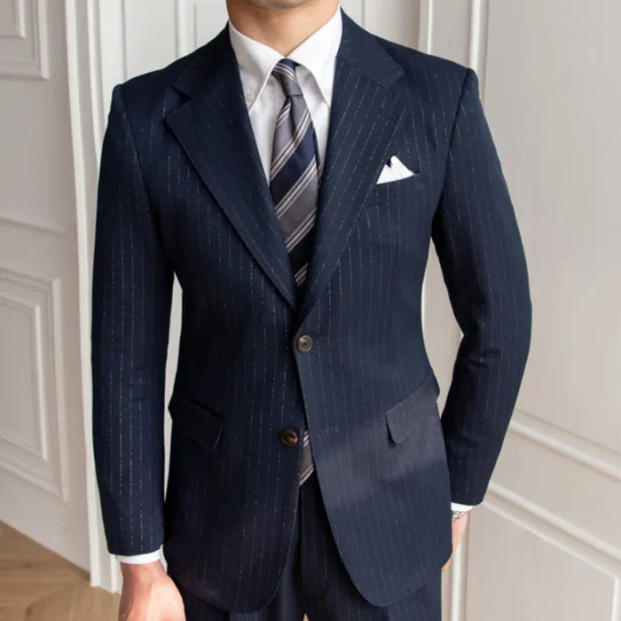 Blazer Masculino risca de giz dois botões LS037