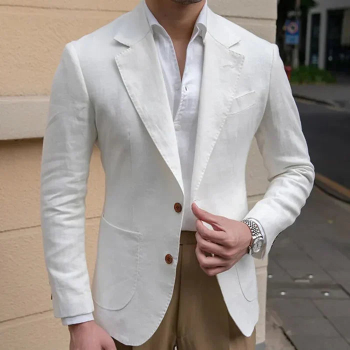 Florence White Linen Blazer