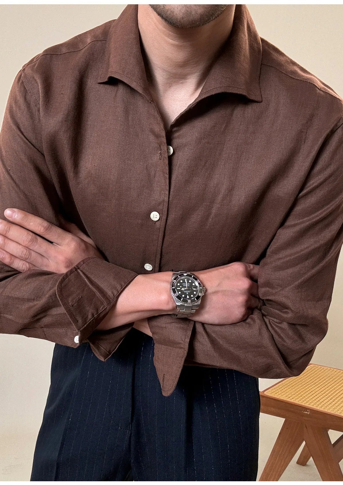 Camisa Social de Linho Masculina Looped LS031