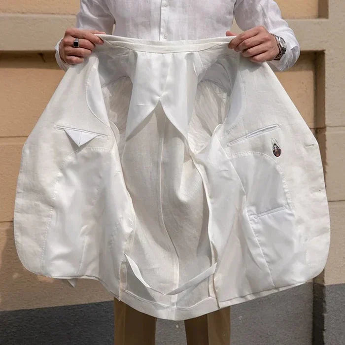 Florence White Linen Blazer