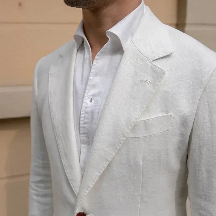 Florence White Linen Blazer