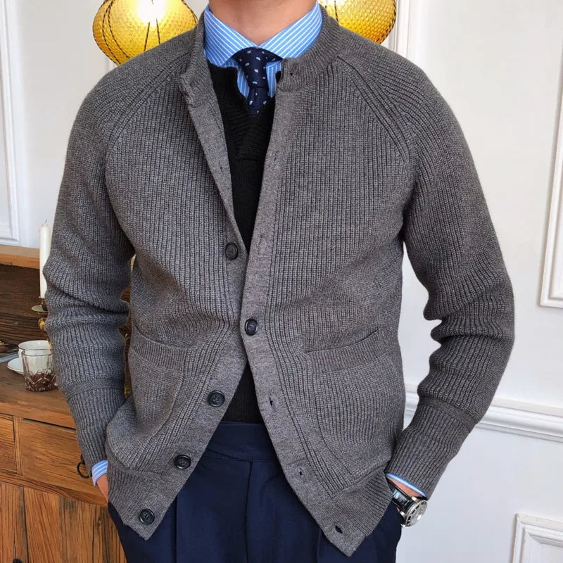 Looped Men's Knit Cardigan