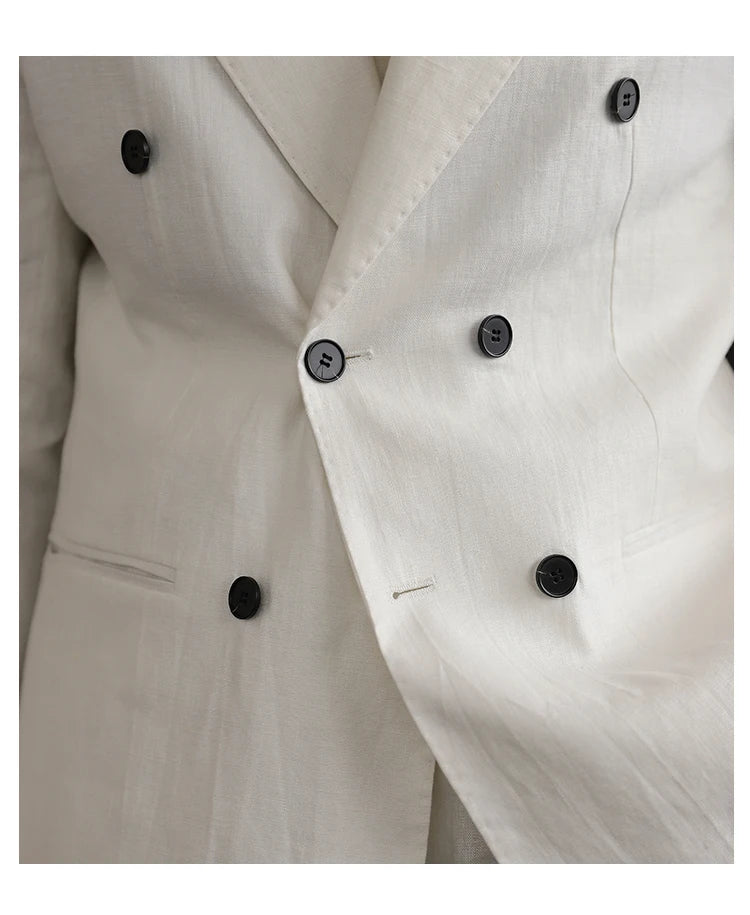 Linen Wrap Suit with Looped Detail LS035