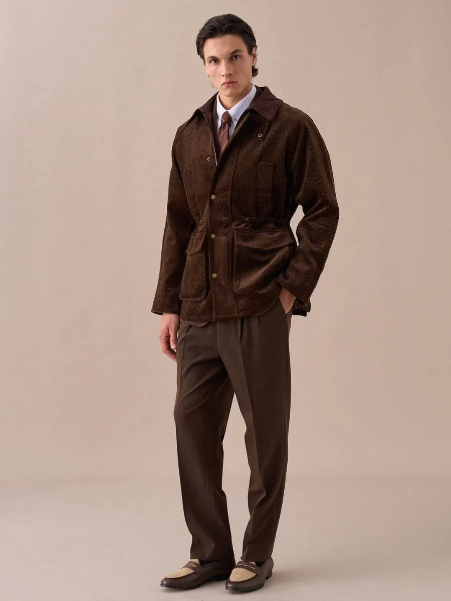 Retro British Corduroy Collar Jacket 100% cotton