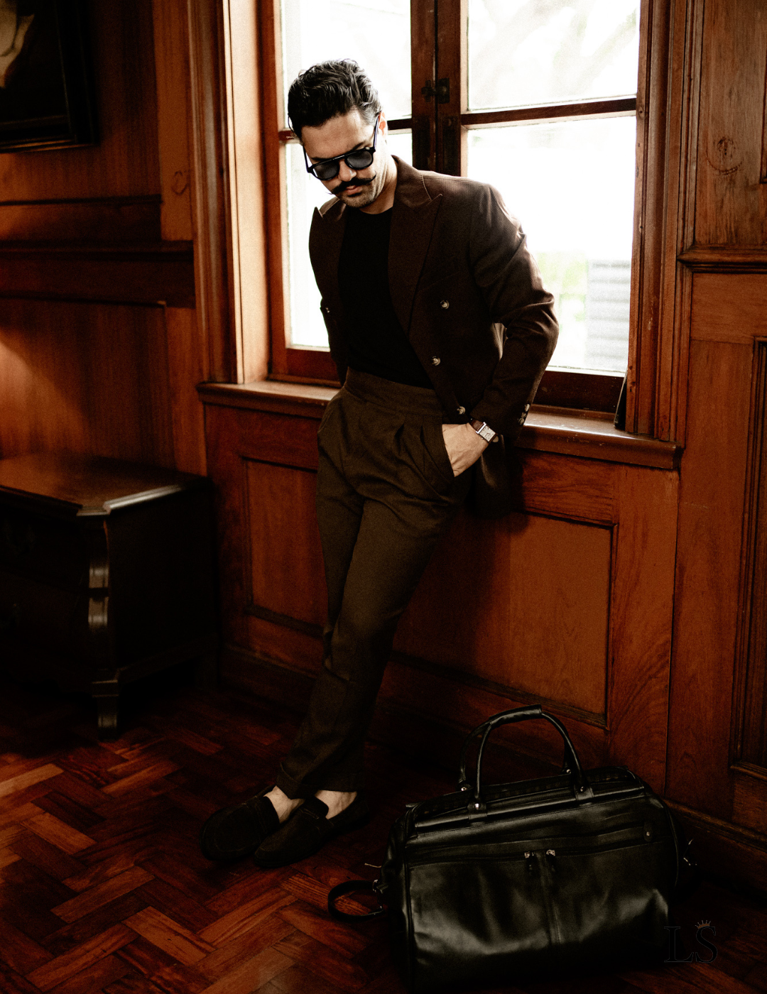 Double-Breasted Italian Suit Marsala