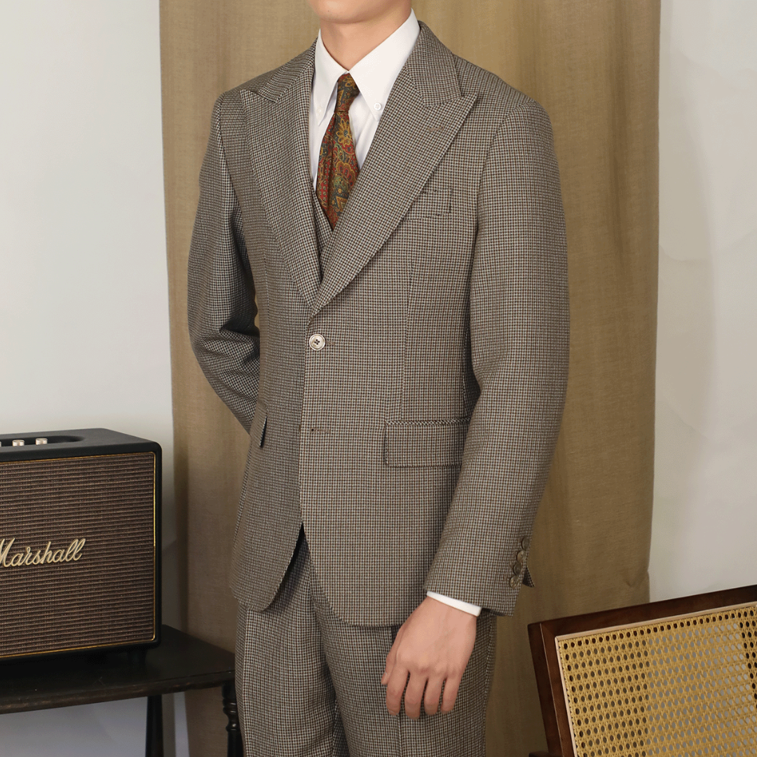 Three-Piece Houndstooth Suit