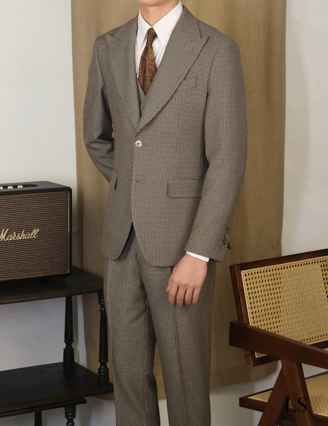 Three-Piece Houndstooth Suit