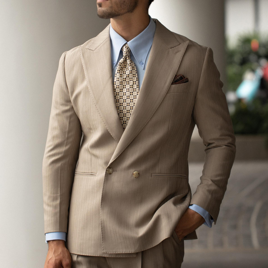 Riviera Linen Double-Breasted Suit