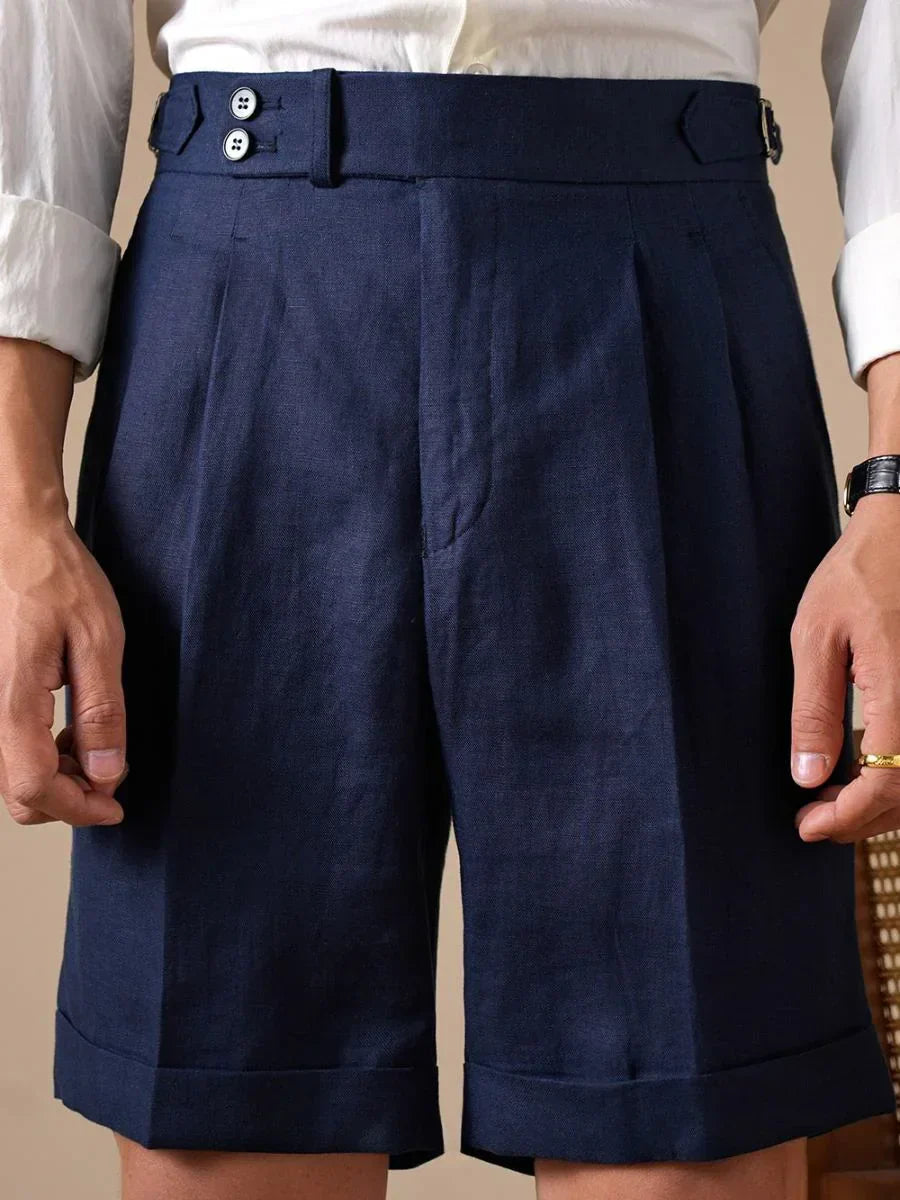 Shorts de cintura alta em linho Loops Tursi