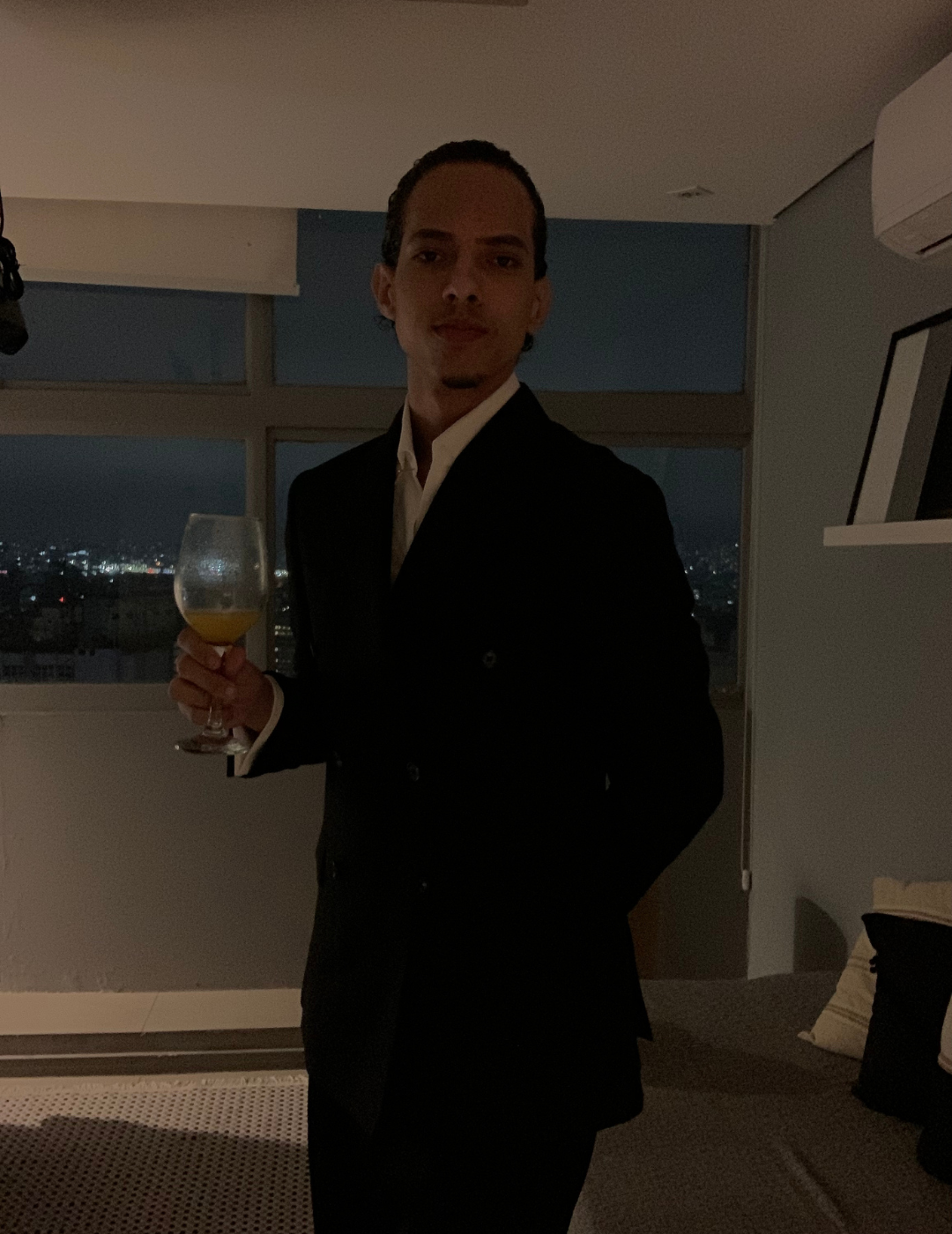 Double Breasted Genoa Black Suit