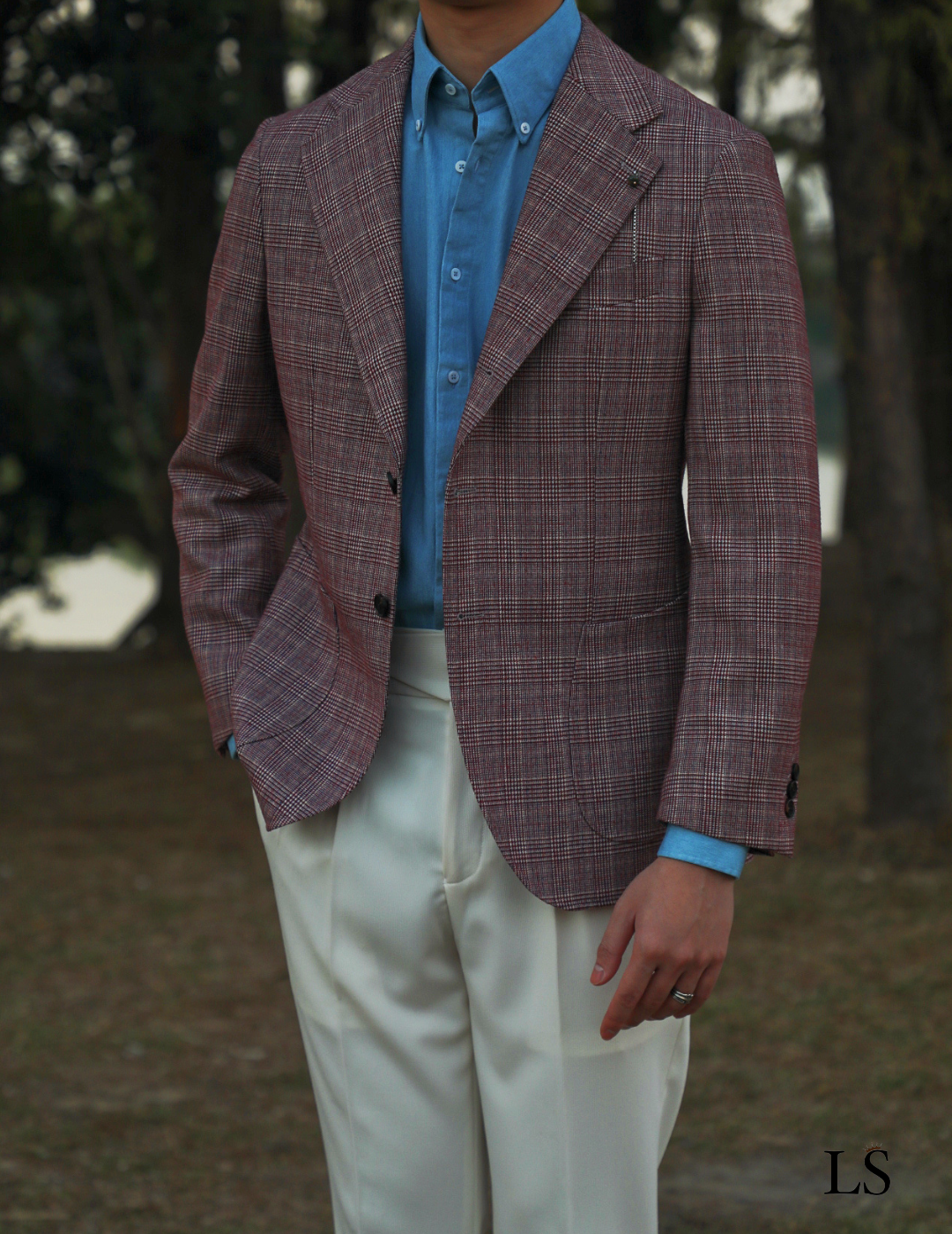 Blazer xadrez Glen com dois botões