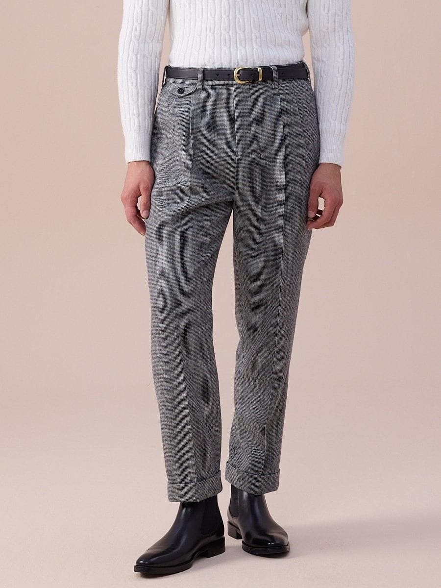 Piemonte  High Waisted Wool Belt Loop Pants