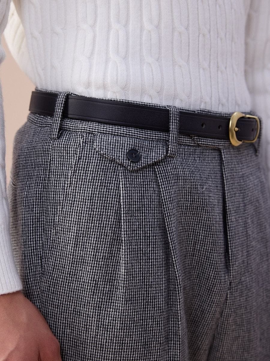 Piemonte  High Waisted Wool Belt Loop Pants