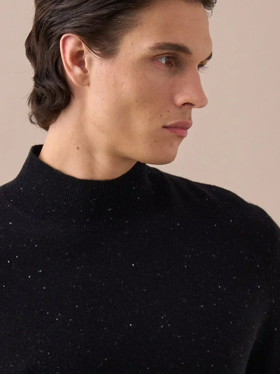 Loops Wool Sky Mock Neck Sweater