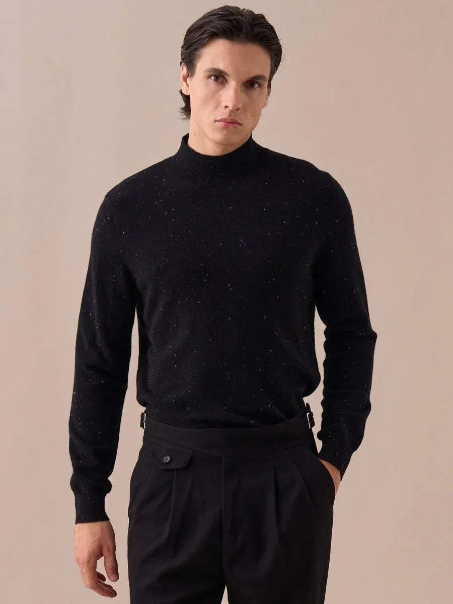 Loops Wool Sky Mock Neck Sweater