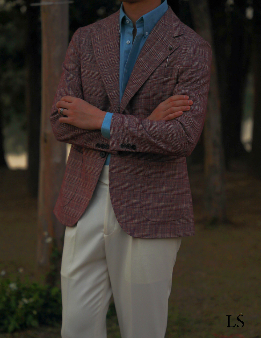 Blazer xadrez Glen com dois botões