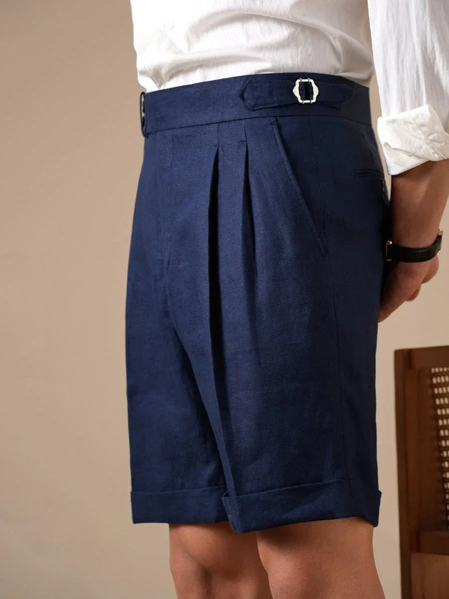Shorts de cintura alta em linho Loops Tursi